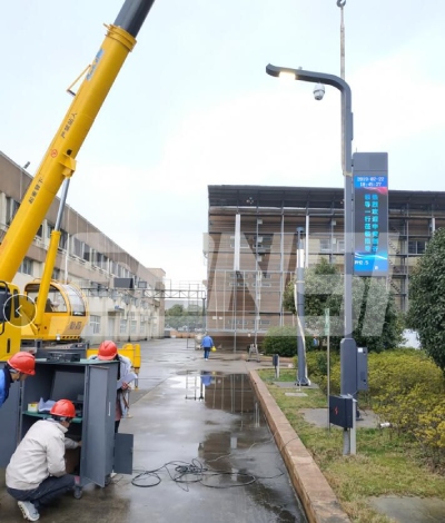 三思中安創(chuàng)谷智慧路燈，工廠測試現(xiàn)場